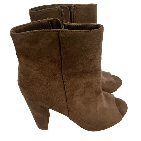 WILD Diva Open Suede Open Toe Ankle Boots Booties Size 6.5 - Picture 3 of 9